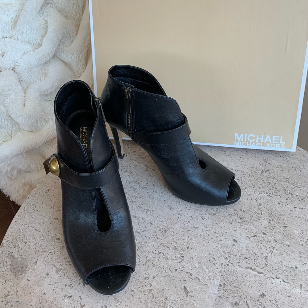 Michael Kors Black Button Heel